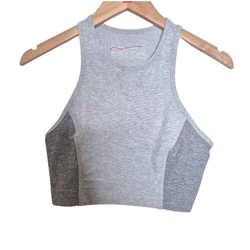 Outdoor Voices Grey High Neck Racerback Sports Bra Size Small